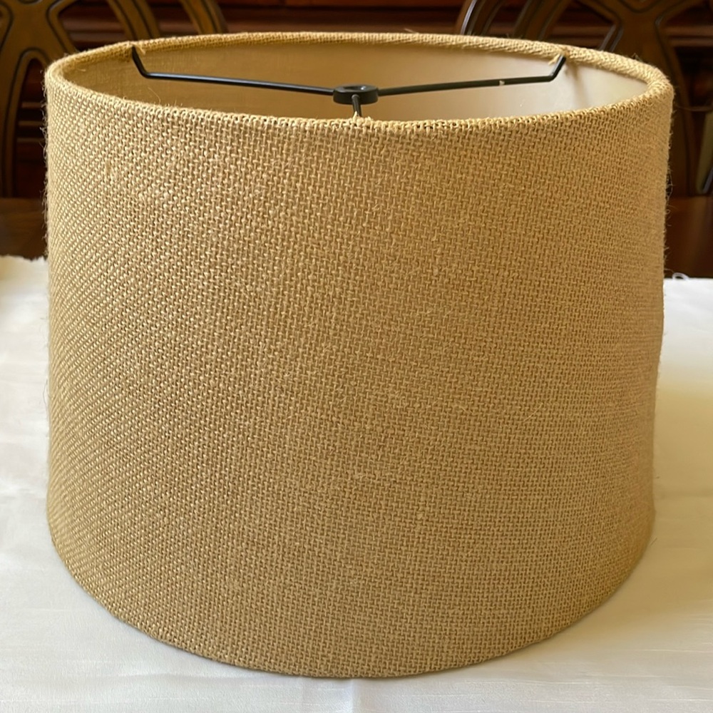 Rustic Tan Burlap Drum Lamp Shade